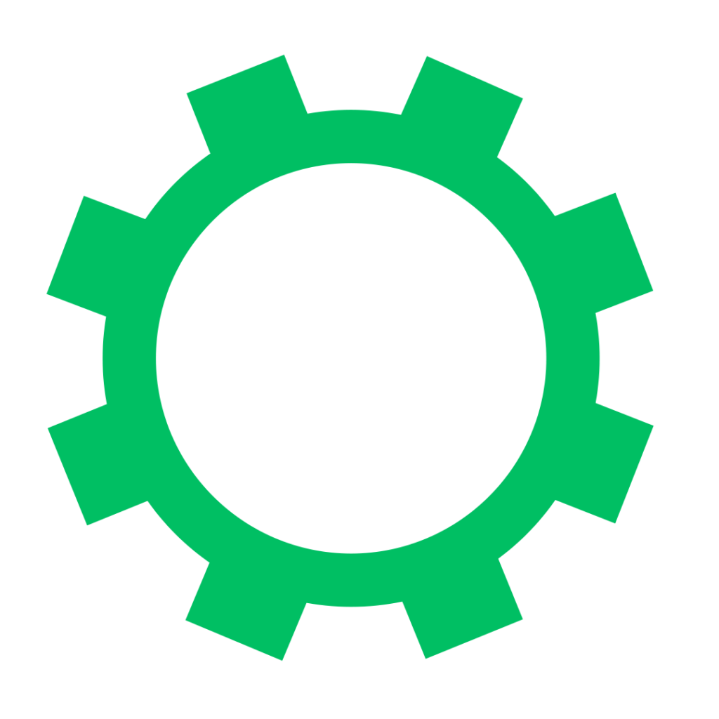 Ícone de configurações representando especialistas qualificados