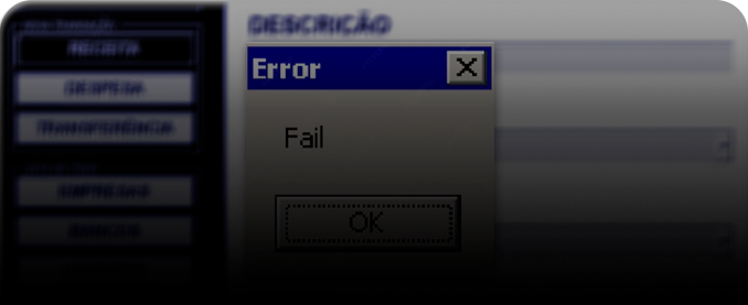 Imagem de uma tela de erro