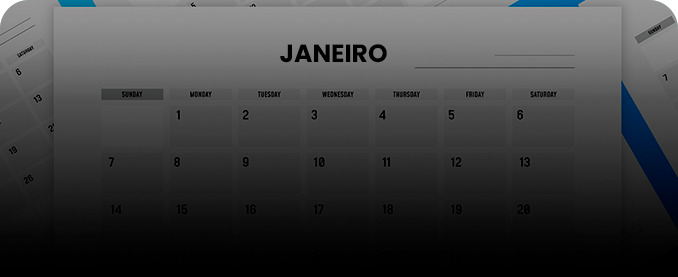 Imagem de um calendário do mês de janeiro