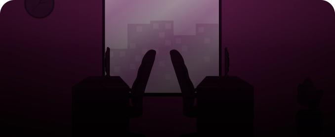 Imagem de duas sombras colocando um quadro