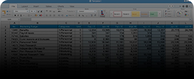 Imagem de uma tabela do Excel