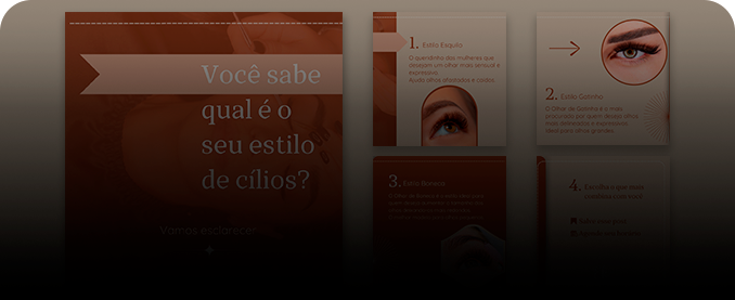 Imagem de cinco posts para publicação no Instagram