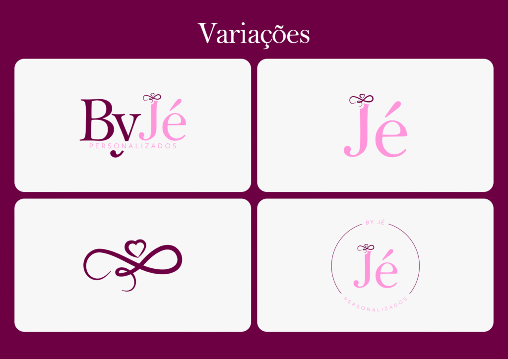 Quadro comparativo exibindo logotipo completo, símbolo isolado (monograma) e versão circular para redes sociais.